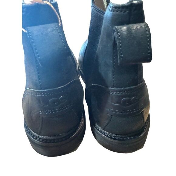 UGG Leif Men’s Black Leather Boots Size 10 - Picture 8 of 12